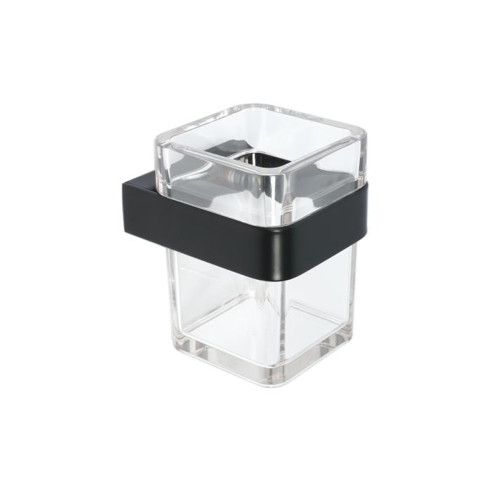 Porta Spazzolini a Parete Nero Opaco in Acciaio Verniciato, leghe metalliche, SAN e ABS Mod. 25 Black main product photo