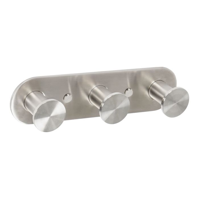 Appendiabito Triplo a Parete Acciaio Spazzolato in Acciaio Inox Aisi 304 Spazzolato Mod. Blizz main product photo