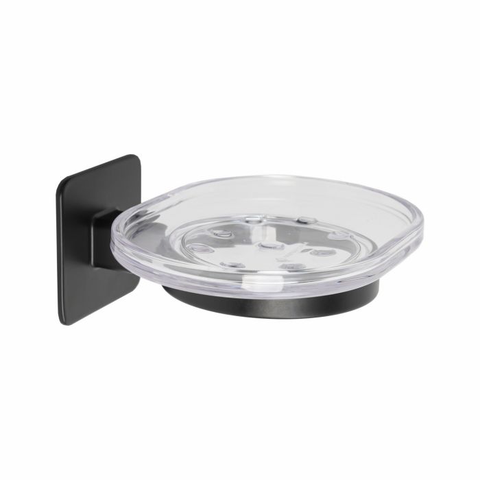 Porta Sapone a Parete Nero Opaco in Acciaio Verniciato, leghe metalliche e SAN Mod. Cold Wind Black main product photo