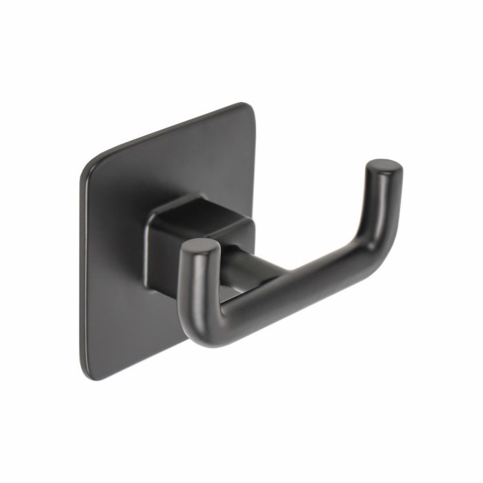 Appendiabito Doppio a Parete Nero Opaco in Acciaio Verniciato, leghe metalliche e SAN Mod. Cold Wind Black main product photo