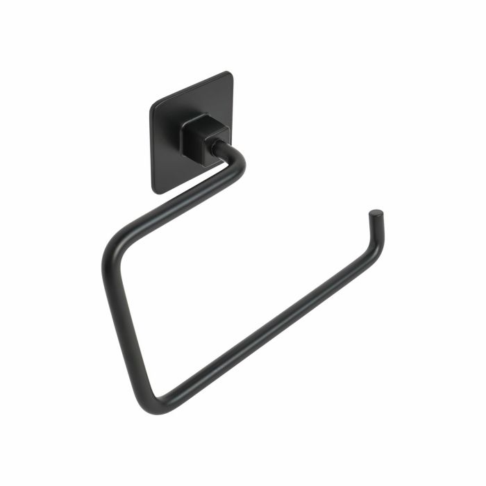 Porta Asciugamani ad Anello a Parete Nero Opaco in Acciaio Verniciato, leghe metalliche e SAN Mod. Cold Wind Black main product photo