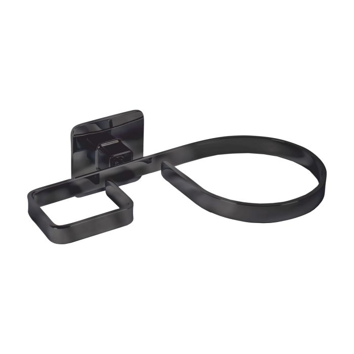 Porta Phon - Porta Piastra a Parete Nero Opaco in Acciaio Verniciato, leghe metalliche e SAN Mod. Cold Wind Black main product photo