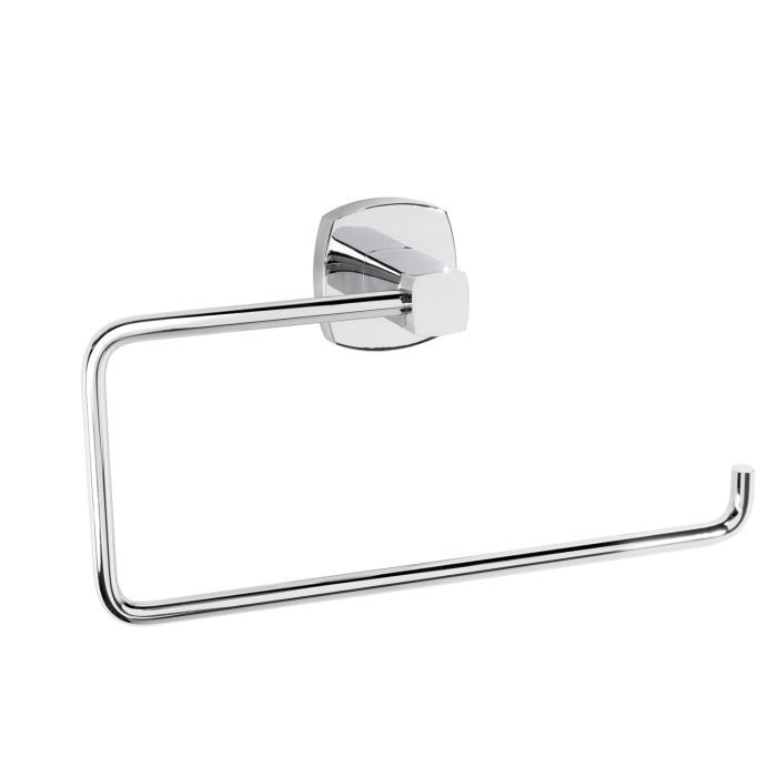 Porta Asciugamani ad Anello a Parete Cromo in Acciaio Cromato, Vetro satinato e leghe metalliche Mod. Q-Line main product photo