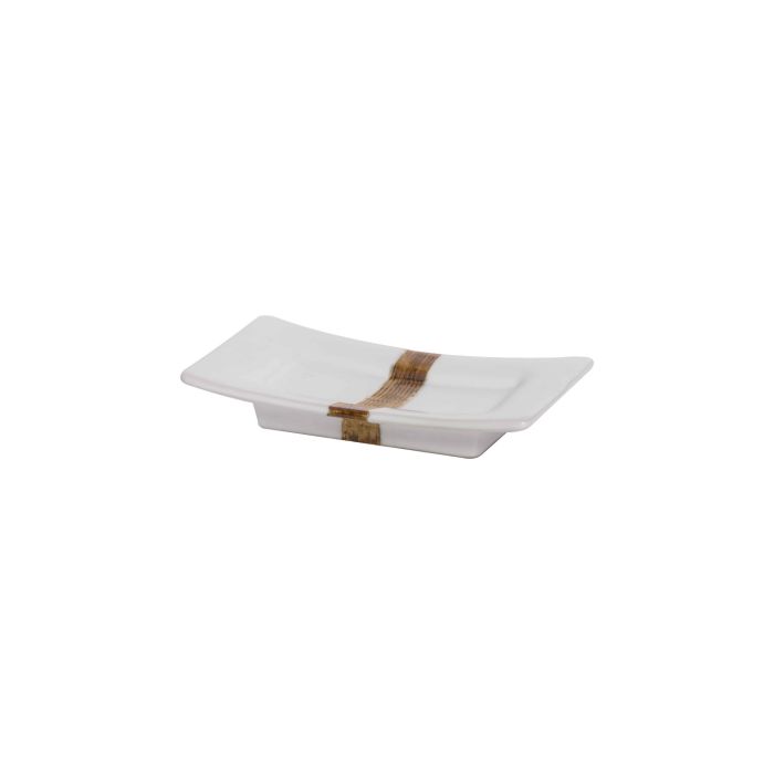 Porta Sapone da Appoggio Bianco e Bronzo in Ceramica Mod. Maya main product photo