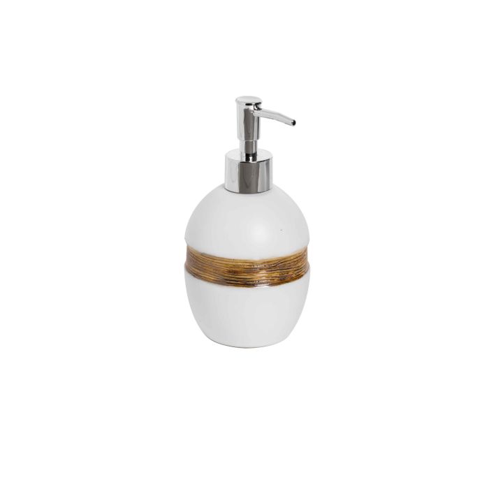 Dispenser Sapone da Appoggio Bianco e Bronzo in Ceramica Mod. Maya main product photo