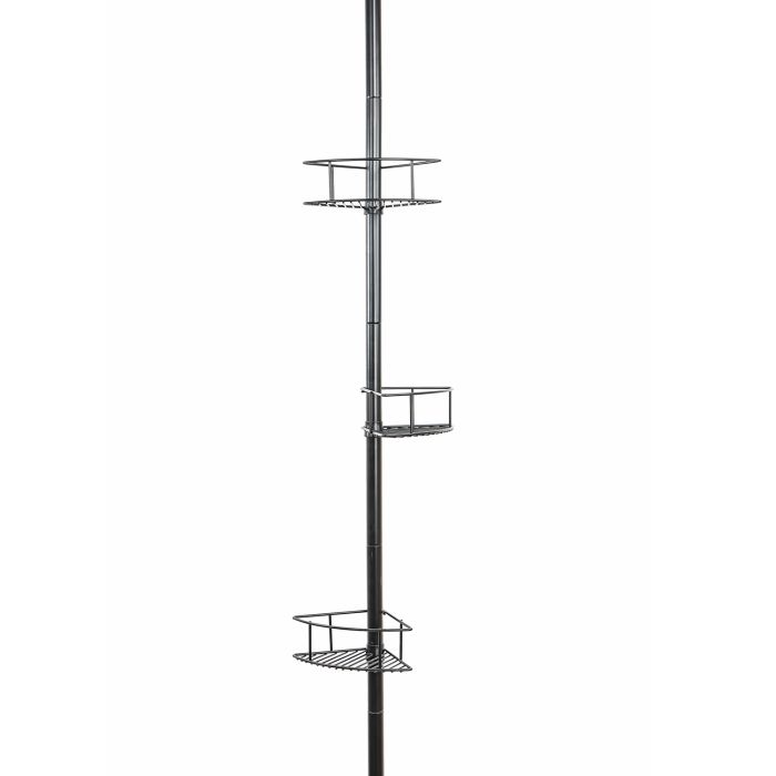 Barra Portaoggetti Angolare 3 Mensole Spider 4 Family Nero Opaco in Acciaio Verniciato Mod. New Chrome Black main product photo