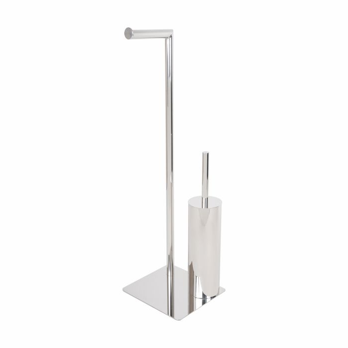 Piantana WC Porta Rotolo e Porta Scopino Lucido in Acciaio Inox Aisi 304 Mod. Poseidon main product photo