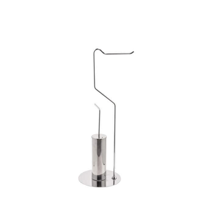 Piantana WC Porta Rotolo e Porta Scopino Lucido in Acciaio Inox Aisi 304 Mod. Airone main product photo