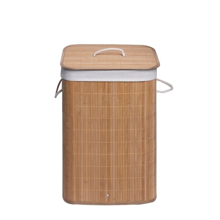 Cesta Portabiancheria rettangolare Naturale in Bambù e cotone Mod. Balù main product photo