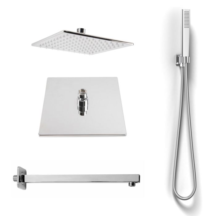 Kit Restyling Doccia Quadrato 1 getto Cromo in Ottone e Acciaio Inox Aisi 304 Mod. Kit Seven Quadrato main product photo