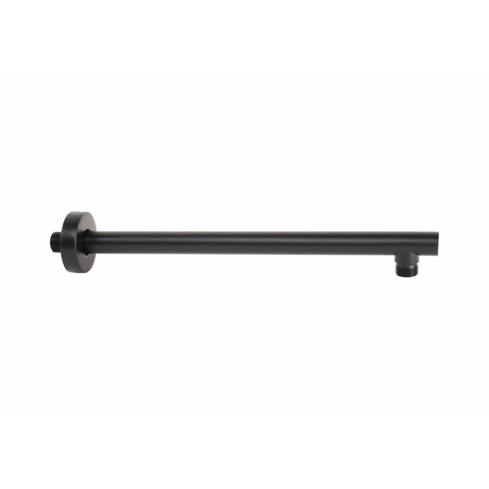 Braccio Doccia Tondo Nero Opaco in Acciaio Inox 18/10 ss Aisi 304 verniciato Mod. Flat Round Black main product photo