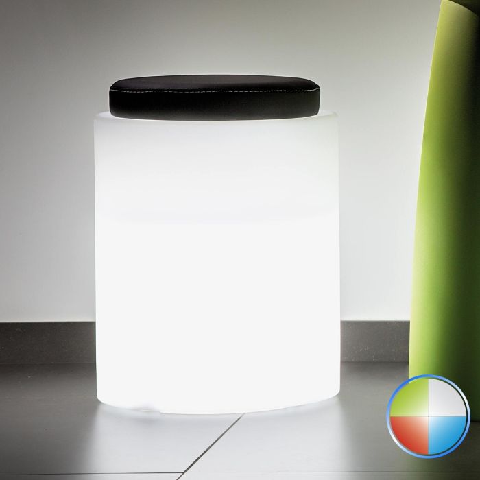 Pouf Round In Resina Tondo Ø 40 CM Led Multicolor Batteria Solare main product photo