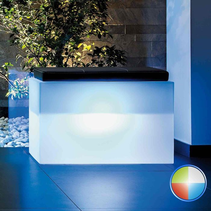 Panchetta Roomy In Resina Rettangolare 80x35 CM Led Multicolor Batteria Solare main product photo