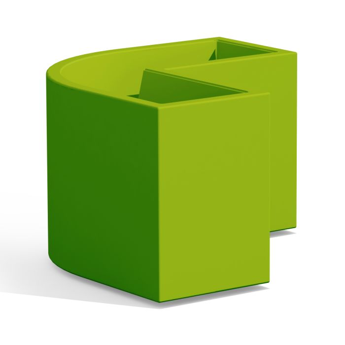 Vaso Fioriera In Resina Curvo Angolare H 50 Verde mod. Flowerpot Angolare main product photo