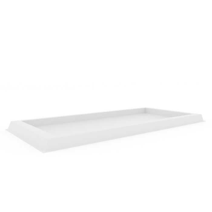 Sottovaso rettangolare 108x49 colore Bianco in resina per fioriera mod. Matera main product photo