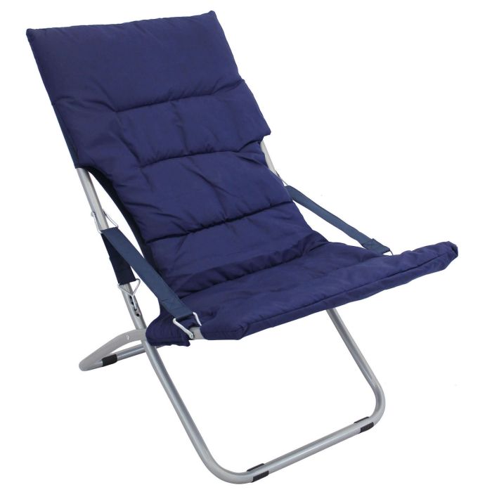 Sdraio pieghevole in acciaio e tessuto blu mod. Canapone main product photo
