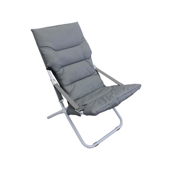 Sdraio pieghevole in acciaio e tessuto grigio mod. Canapone main product photo