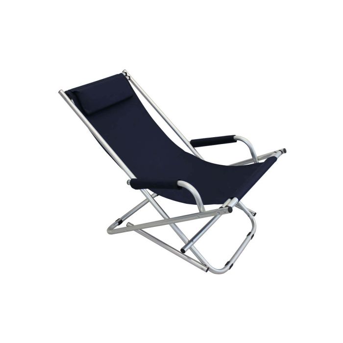 Sdraio pieghevole in alluminio e tessuto nero mod. Basculante main product photo