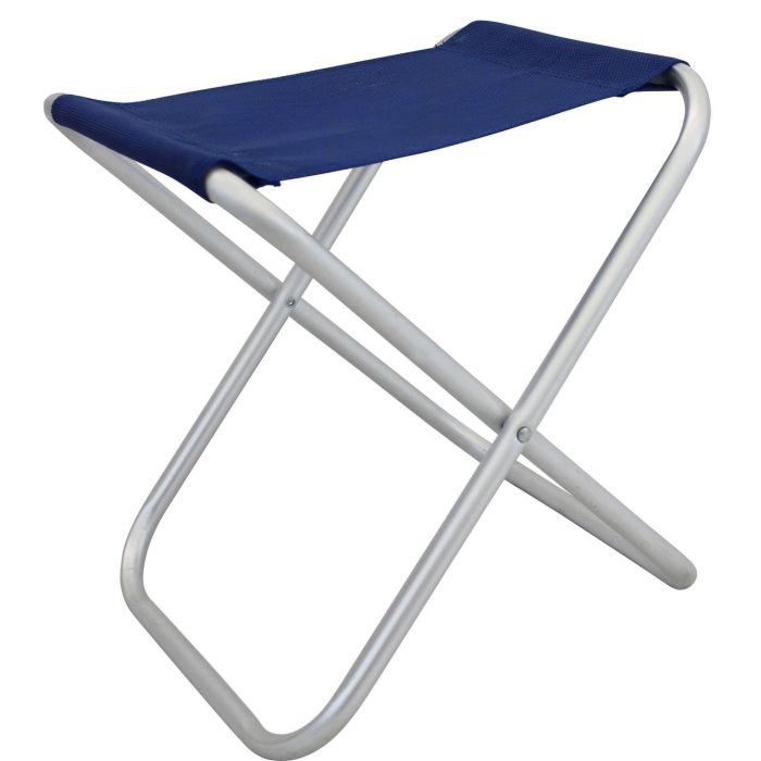 Sgabello pieghevole blu in alluminio 40x39x46h cm main product photo