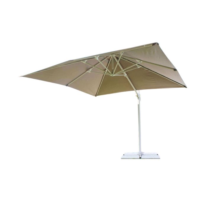 Ombrellone da giardino 3x3 in alluminio con telo in poliestere Tortora palo Tortora antivento mod. Saturno main product photo