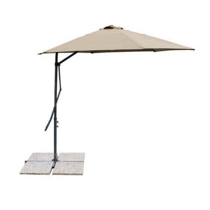 Ombrellone da giardino 2x3 in alluminio con telo in poliestere Tortora palo Grigio antivento mod. Zenith main product photo