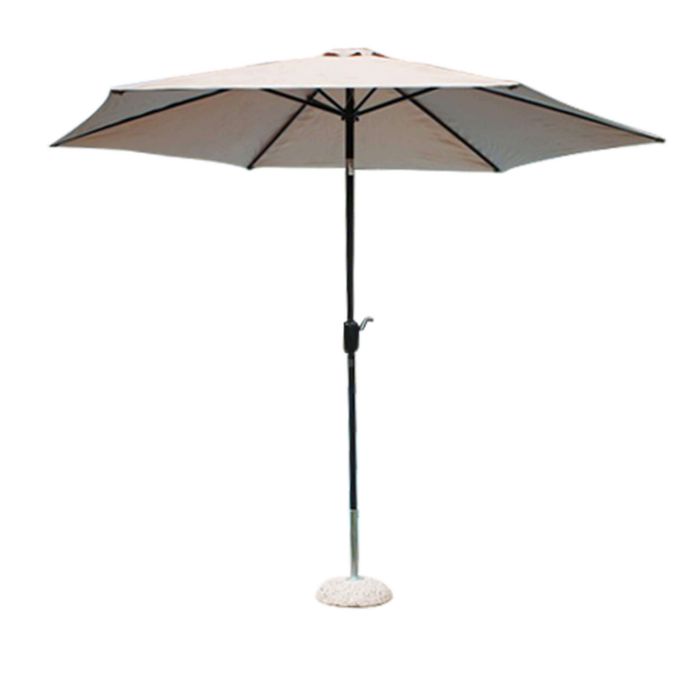 Ombrellone da giardino Ø 3 con telo in poliestere Ecru palo Nero antivento mod. Poly Eco main product photo