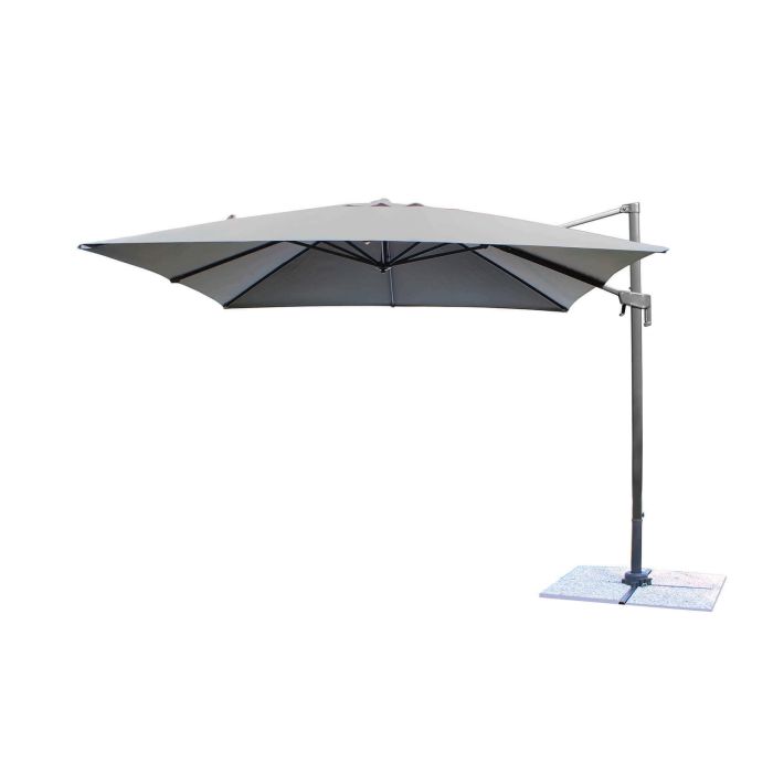 Ombrellone da giardino 2x3 con telo in poliestere Grigio palo Nero antivento mod. Newton main product photo