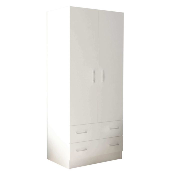Armadio a 2 ante battenti 2 cassetti di colore Bianco mod. Pop main product photo