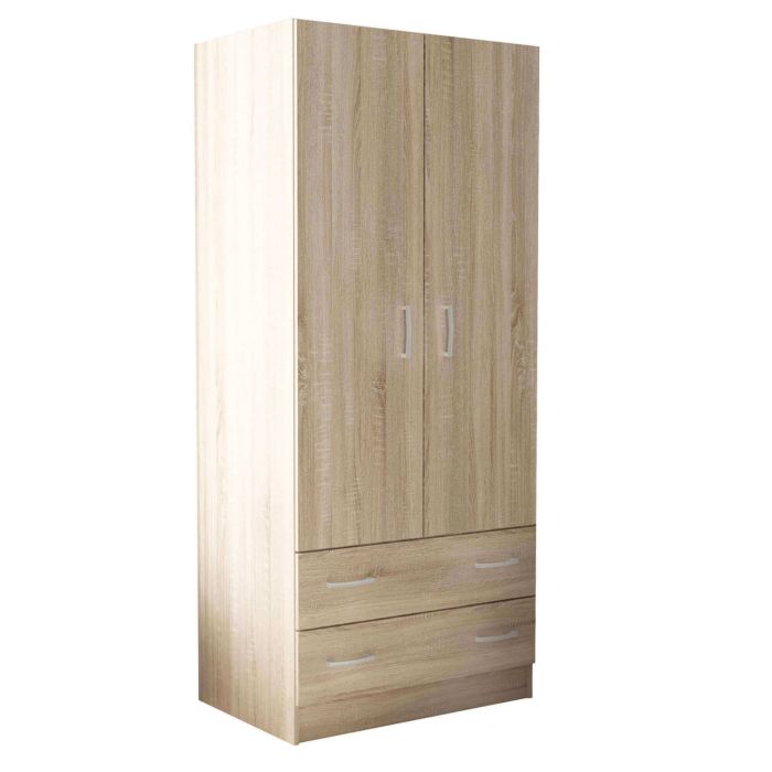 Armadio a 2 ante battenti 2 cassetti di colore Quercia chiaro mod. Pop main product photo