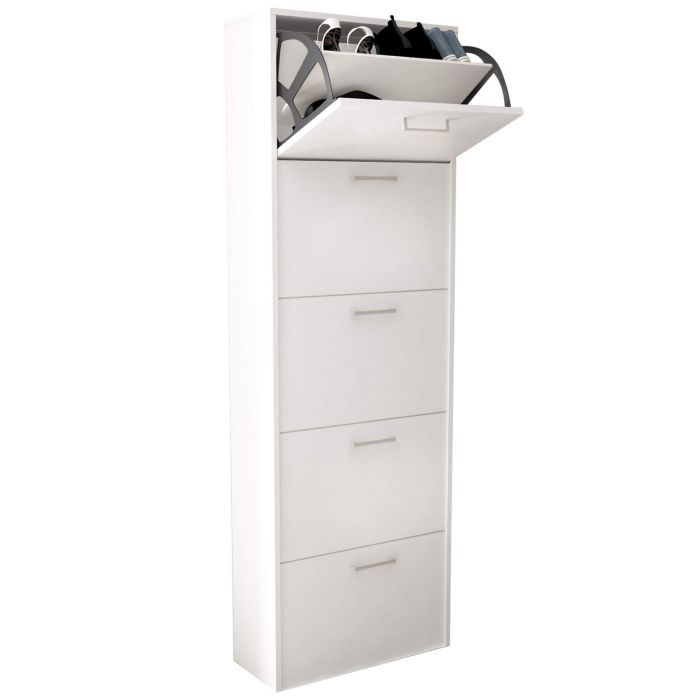 Scarpiera in Truciolare bilaminato con 5 ante a ribalta di colore Bianco mod. Molly main product photo