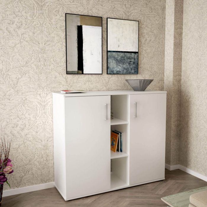 Mobile ingresso con 2 ante e 3 mensole di colore Bianco mod. Franck main product photo