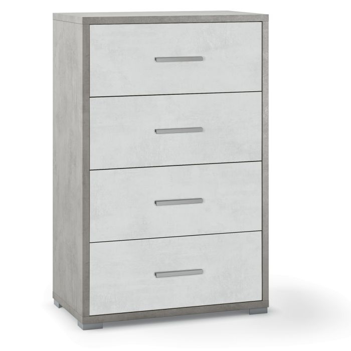 Mobile comodino 4 cassetti h 110 cm colore Ossido Bianco main product photo