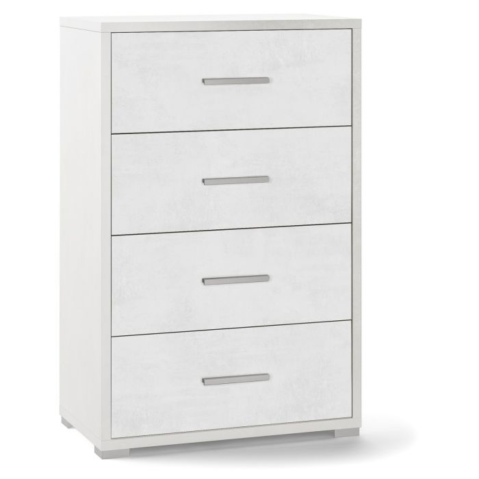 Mobile comodino 4 cassetti h 110 cm colore Ossido Bianco main product photo