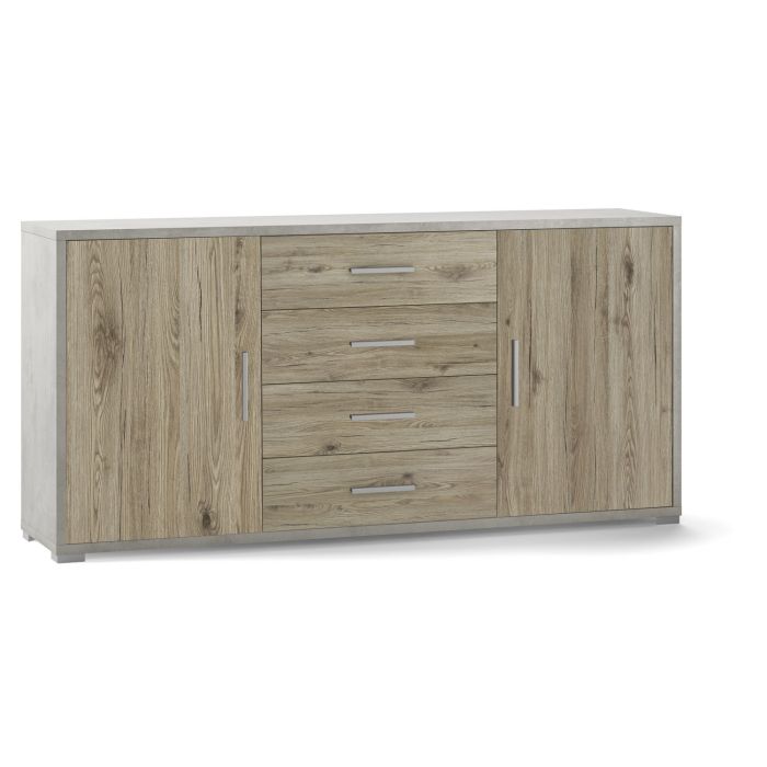 Mobile 2 ante 4 casseti h 84 cm colore Rovere Naturale main product photo