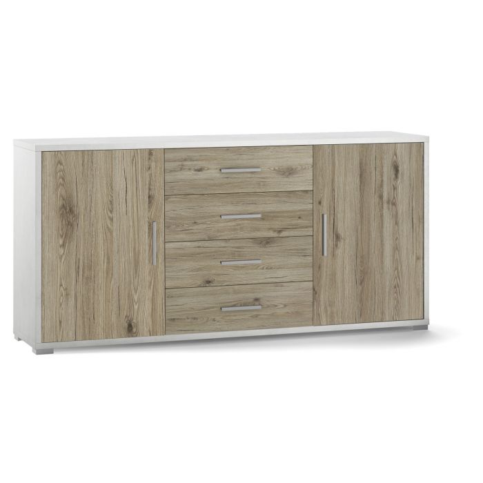 Mobile 2 ante 4 casseti h 84 cm colore Rovere Naturale main product photo