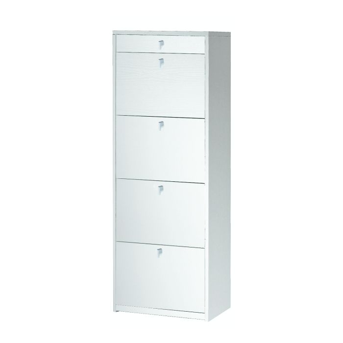 Scarpiera 4 ante e 1 cassetto 20 posti h 164 cm colore Bianco Fiammato main product photo