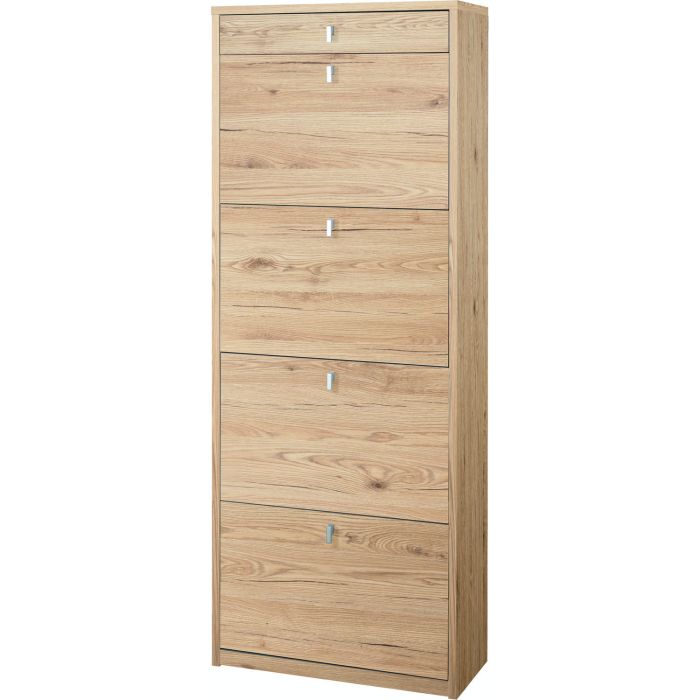 Scarpiera 4 ante e 1 cassetto 20 posti h 164 cm colore Rovere Naturale main product photo