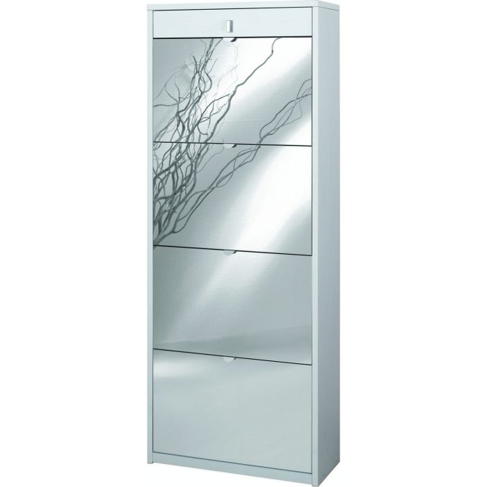 Scarpiera 4 ante e 1 cassetto 20 posti h 164 cm colore Specchio Naturale main product photo