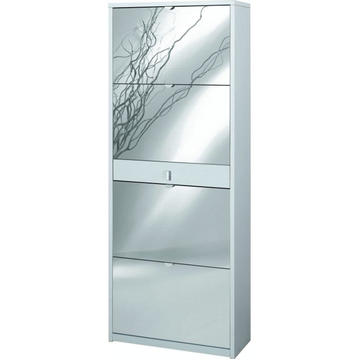 Scarpiera 4 ante e 1 cassetto 20 posti h 164 cm colore Specchio Naturale main product photo