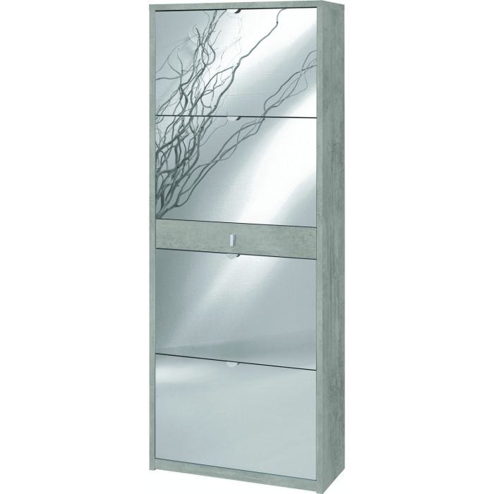 Scarpiera 4 ante e 1 cassetto 20 posti h 164 cm colore Specchio Naturale main product photo