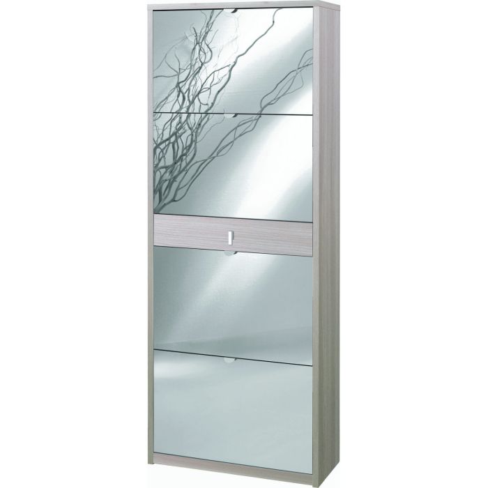 Scarpiera 4 ante e 1 cassetto 20 posti h 164 cm colore Specchio Naturale main product photo