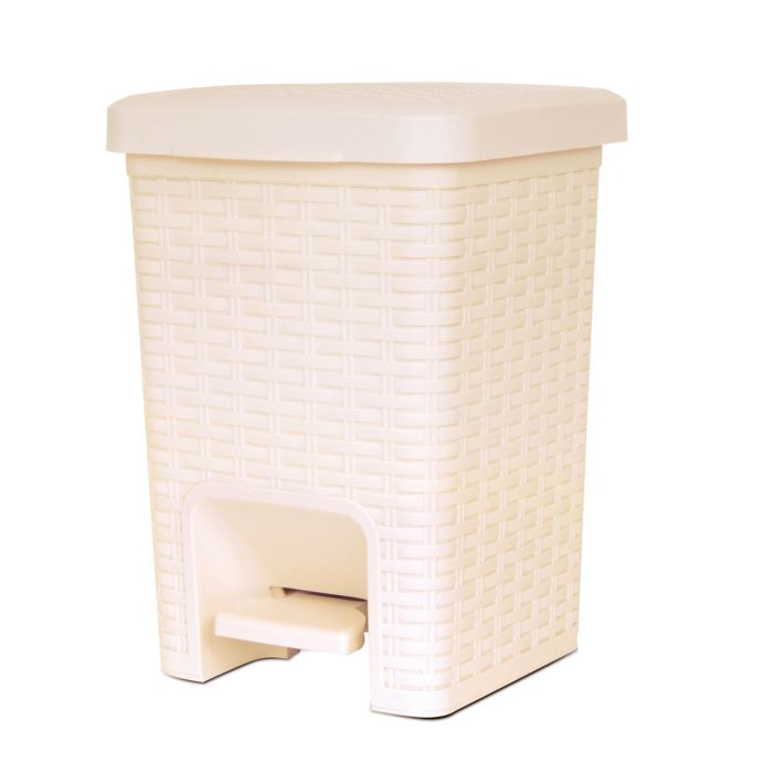 Cestino pattumiera 6 Lt crema multiuso mod. Rattan main product photo