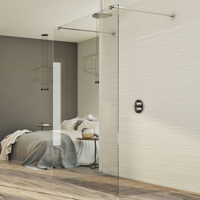 Parete doccia 110 CM in vetro trasparente 8mm mod. Walk in Free H198 main product photo
