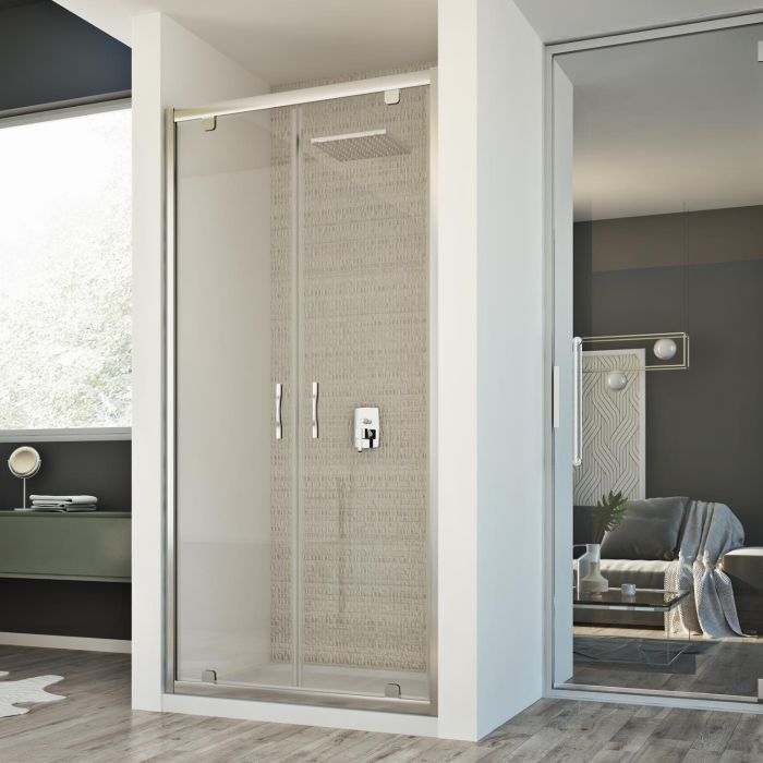 Porta Doccia 130CM H198 Trasparente mod. Cristal 2 Ante main product photo