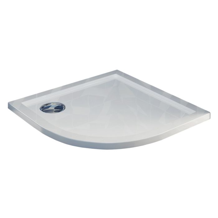 Piatto Doccia Slim 90x90x4 cm Semicircolare Acrilico Bordato Bianco Lucido mod. Flower main product photo