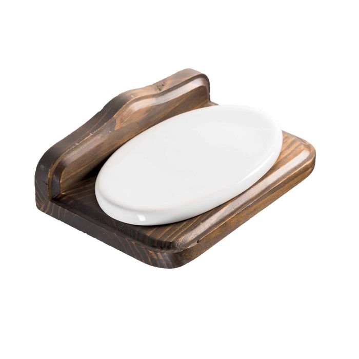 Porta sapone in legno e ceramica mod. Mathilde main product photo