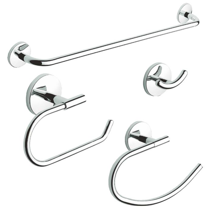 Set accessori bagno kit completo One Cromo 4 pezzi in Acciaio Cromato main product photo