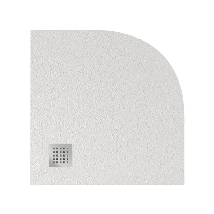 Piatto Doccia 90x90x3,5 CM Semicircolare Bianco Marmoresina Ardesia Effetto Pietra mod. Petra main product photo