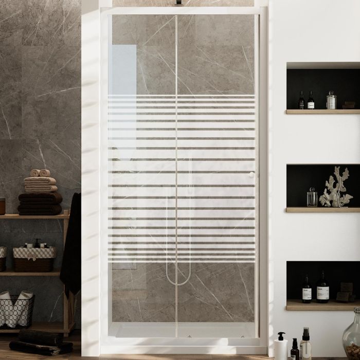 Porta Doccia Bianco 100 CM H185 Vetro Serigrafato mod. Blanc main product photo