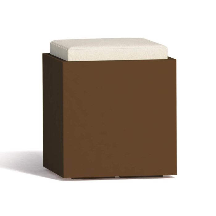 Pouf Square In Resina Quadrato 40x40 CM Marrone main product photo